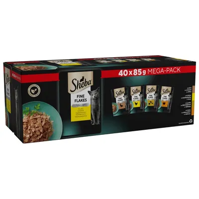 Sheba Pouches Fine Flakes in Jelly - Poultry Selection in Jelly (40 x 85g) Sheba Pouches Fine Flakes in Jelly - Poultry Selection in Jelly (40 x 85g)