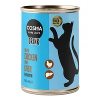 Cosma Drink 6 x 100 g pour chat - poulet & foie de poulet