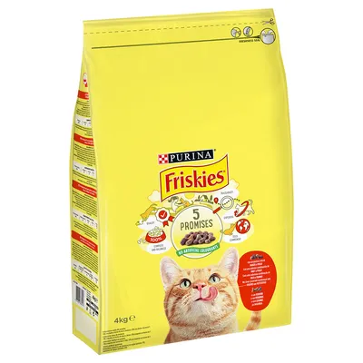 PURINA Friskies Katze mit Rind, Huhn und Gemüse - Sparpaket: 2 x 4 kg