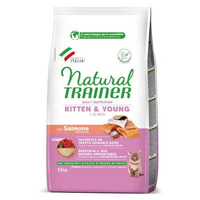 Natural Trainer Kitten Zalm Brokken Kat - Dubbelpak: 2 x 1,5 kg