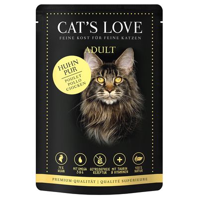 Cat's Love 12 x 85 g Umido per gatto Puro Pollo
