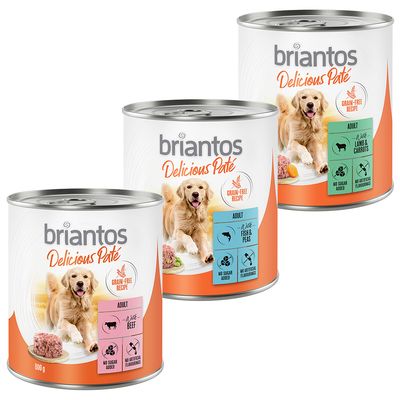 Briantos Delicious Paté 6 x 800 g Mix: Fisk, Lam & Storfe