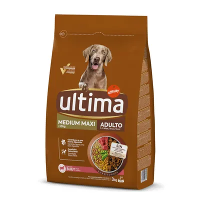 Ultima Medium / Maxi Adult con Manzo Crocchette per cani - 3 kg