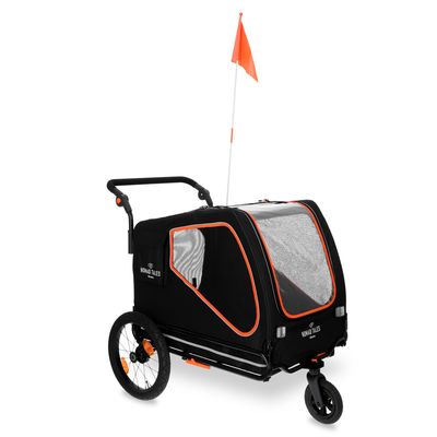Nomad Tales Spirit Bike Trailer, ebony / tangerine P 145 x L 72 x K 102 cm, alle 45 kg painavalle koiralle