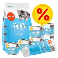 Smilla Kitten startovací balíček - 1 kg granule + 6 x 200 g kuřecí konzervy + pasta 