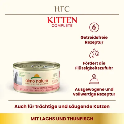 Almo Nature HFC Complete Kitten 6 x 70 g - Lachs mit Thunfisch
