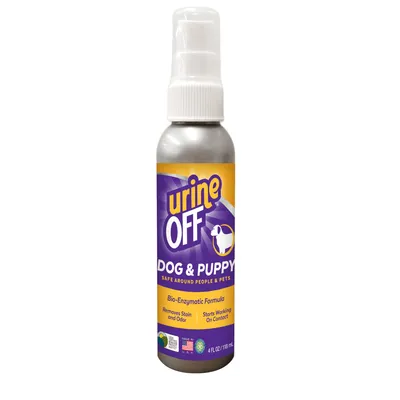 Urine Off Dog & Puppy Spray, Bio-Enzymatic Formula, entfernt Flecken und Gerüche, sicher für Menschen und Haustiere, 118 ml.