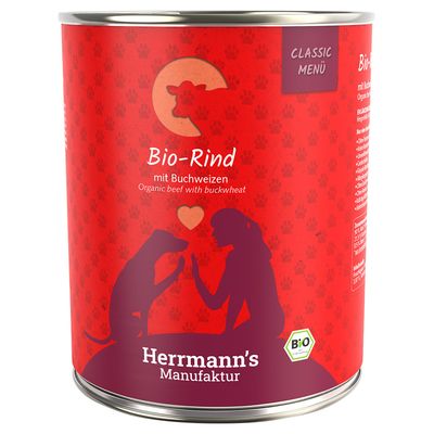 Herrmann's Classic Bio-Menü 6 x 800 g Bio-Rind mit Bio-Buchweizen