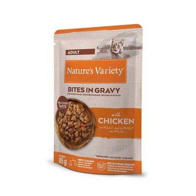 36 + 8 gratis! Nature's Variety Bites Adult w sosie, karma mokra dla kota, 44 x 85 g