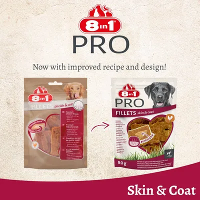 8in1 Fillets Pro Skin & Coat 80 g - Ekonomipack: 3 x 80 g