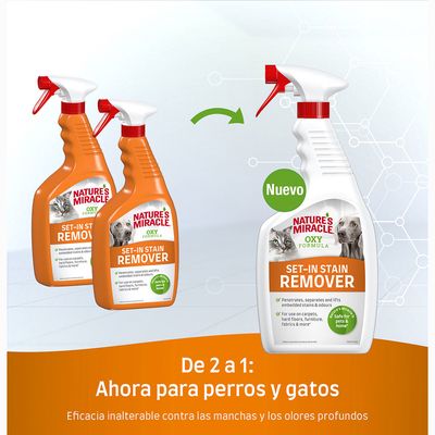 Eliminador de manchas y olores Nature's Miracle para gatos y perros - 709 ml