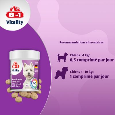 8in1 Vitality Comprimés multivitaminés pour chiens de petites races