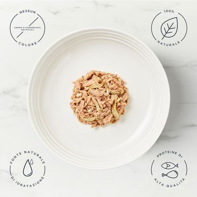 Encore In Broth, 32x70g, filetti di tonno con orata, 100% ingredienti naturali.