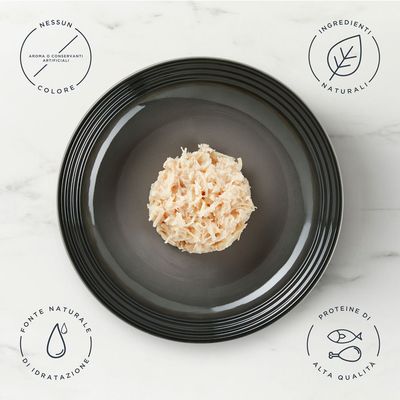 Encore Kitten Finest Selection, 5 x 50g buste. Ingredienti naturali. Varietà: 3 x filetto di tonno, 2 x petto di pollo in gelatina.