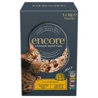 Encore Cat Jelly Pouch Mixpaket 5 x 50 g - Auswahl mit Huhn 2 (3 Sorten)