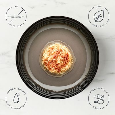 Encore Meat Selection, 100 % prírodné ingrediencie, 5 x 100g kapsičky: 2x kuracie prsia, 2x kuracie prsia s hovädzím, 1x kuracie prsia s jahňacinou v omáčke. Balenie zobrazuje psa a produkt.