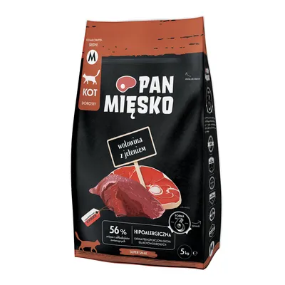 Pan Mięsko Cat Medium с говядиной и олениной - 5 кг