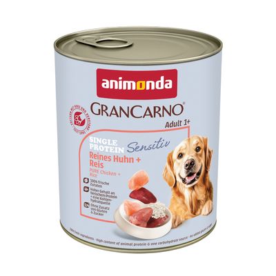 Animonda GranCarno Sensitiv Adult, Reines Rind + Kartoffeln. Mit leckerer Rinderbrühe hergestellt, 100% frische Zutaten, ohne Getreide, ohne Gluten, Made in Germany.