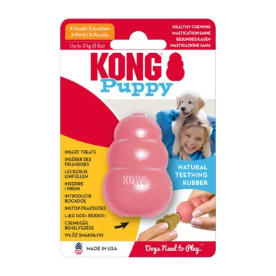 KONG Puppy - S, голубой + KONG Ziggies Enhanced размер S (198 г)