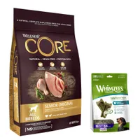 10 kg Wellness Core + passender Snack zum Sonderpreis! - Senior Original + Soft Snack Größe XS (56 Stück)