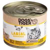 Dogs'n Tiger Senior Cat 6 × 200 g - osvěžující kuře