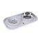 TIAKI Doppelnapf Edelstahl & Slow Feeder mit Matte 2 x 300 ml
