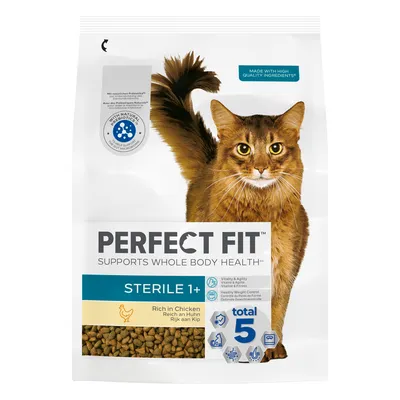 Perfect Fit Sterile 1+ dry food, rich in chicken, supports whole body health with vitality, agility, healthy weight control and total 5 benefits. Made with high quality ingredients. Perfect Fit Sterile 1+ dry food, rich in chicken, supports whole body health with vitality, agility, healthy weight control and total 5 benefits. Made with high quality ingredients.