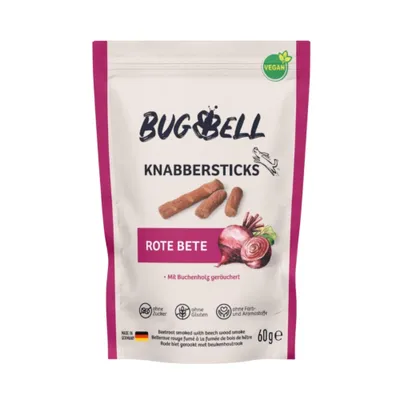 BugBell Bâtonnets à grignoter à la betterave rouge pour chien - 60 g