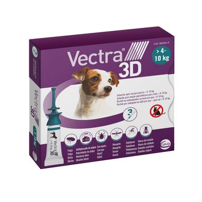Vectra 3D pipetas para perros de 4 kg a 10 kg 6 pipetas (6 x 1,6 ml)