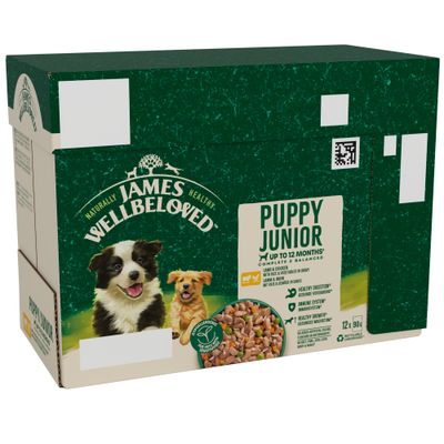 James Wellbeloved Puppy & Junior Hypoallergenic - Lamb & Chicken in Gravy 12 x 90g