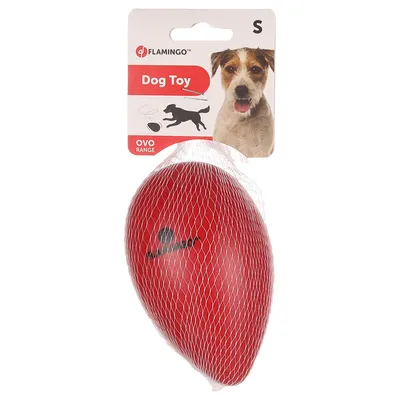 Flamingo Ovo Bouncing Egg Dog Toy – Red - S: 8 x 12.5cm (diameter x H)