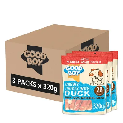 Good Boy Chewy Duck Twists - 3 x 320g