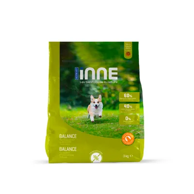 Nutrivet Inne Balance krmivo pro psy, 3 kg. 60 % živočišných složek, 40 % rostlinných složek, 0 % obilovin. Vhodné pro všechna plemena psů. Nutrivet Inne Balance krmivo pro psy, 3 kg. 60 % živočišných složek, 40 % rostlinných složek, 0 % obilovin. Vhodné pro všechna plemena psů.