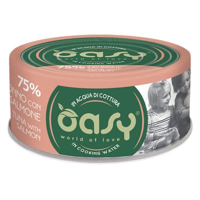 Oasy Cat Wet More Love 6 x 70 g umido gatto Adult Tonno con Salmone
