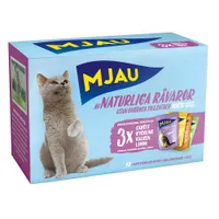 Ekonomipack: Mjau Cat Pouch 24 x 85 g - Mixpack Köttmeny i gelé (4 sorter)