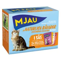 Mjau Cat Pouch 12 x 85 g - Mixpack Köttmeny i sås (4 sorter)