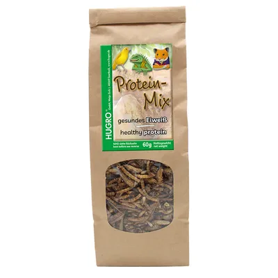 Hugro Protein-Mix para reptiles, pájaros y roedores - 2 x 60 g