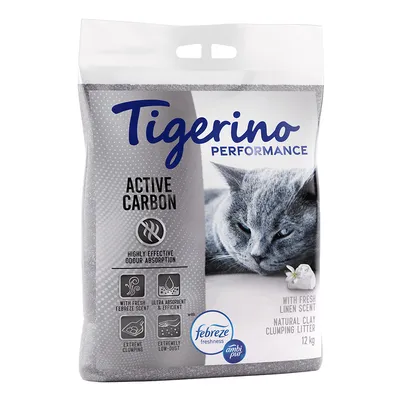 Tigerino Performance Active Carbon Cat Litter – Febreze Fresh Linen Scent - 12kg
