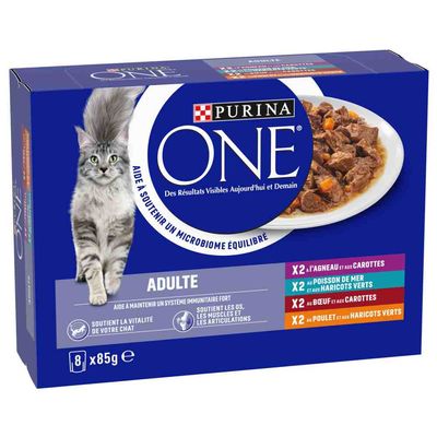 PURINA ONE Adulte 8 x 85 g pour chat lot mixte (4 variétés)