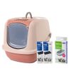 Savic Katzentoilette Nestor Jumbo Toilette champagner rosa/ toskana rot + 2 extra Filter + 6 Bag it up