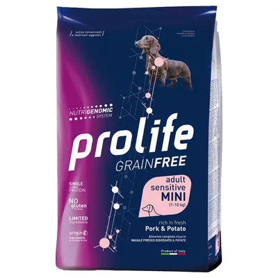 Prolife Grain Free Sensitive Mini Maiale e Patate Crocchette per cane - 7 kg