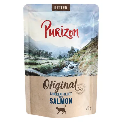 Purizon Kitten 6 x 70 g pour chat - sans céréales - filet de poulet, saumon