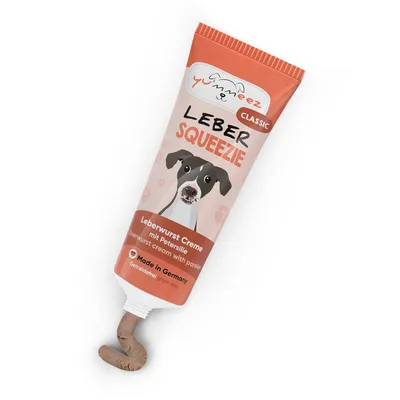 Yummeez Classic Leber Squeezie, crema di fegato con prezzemolo, Made in Germany, senza cereali.