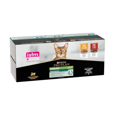 PURINA PRO PLAN Sterilised Adult 40 x 85 г - говеждо и пилешко 