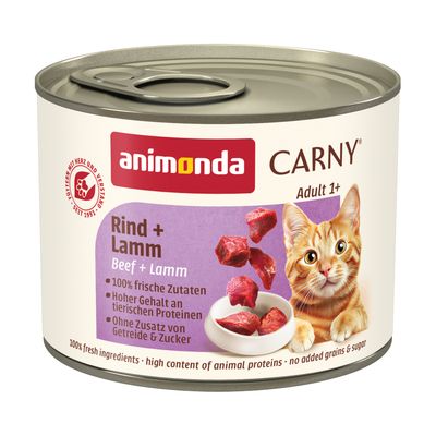 Sparpaket animonda Carny Adult 24 x 200 g Rind + Lamm