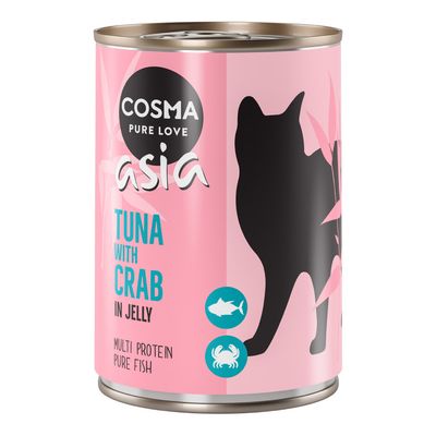 Lot Cosma Asia en gelée 12 x 400 g pour chat thon & crabe