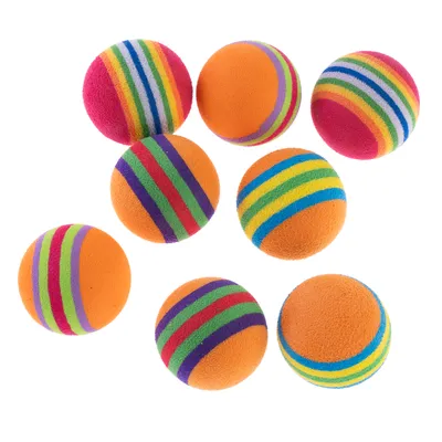 zooplus Basics Set de mingi de jucărie pentru pisici - 8 bucăți (Ø 3,4 cm)