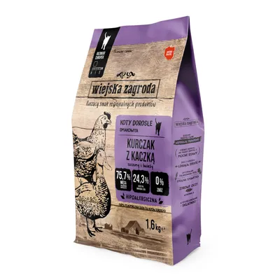 Wiejska Zagroda poulet, canard pour chat - 1,6 kg