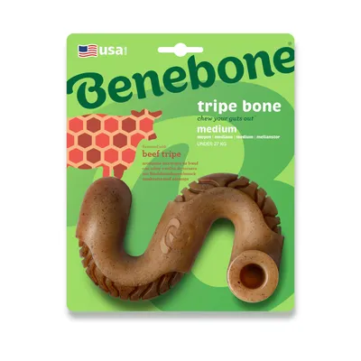 Benebone Tripe Bone - Medium: kb. H 14 x Sz 9 cm Benebone Tripe Bone - Medium: kb. H 14 x Sz 9 cm