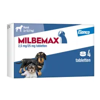 Milbemax Kauwtabletten Hond - 4 tabletten voor kleine honden (1-5kg) 
